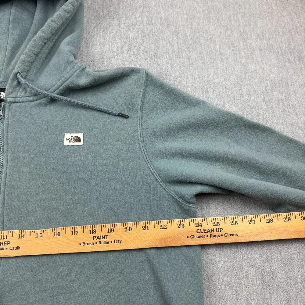 The North Face Jacket Men Large Green Heritage Patch Full Zip Hoodie Fleece Coat